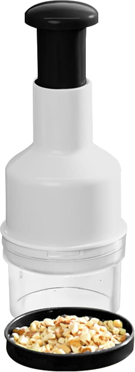Groente Hakker - Keuken Hulp - Snel Ingrediënten Snijden - Compact Multifunctioneel - 500ml Capaciteit - Zwart Wit — afbeelding 1