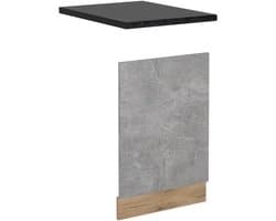 Frontpaneel Vaatwasser - Afdekpaneel Keuken - Keukenintegratie - Stijlvol Design - 45 cm - Beton Antraciet
