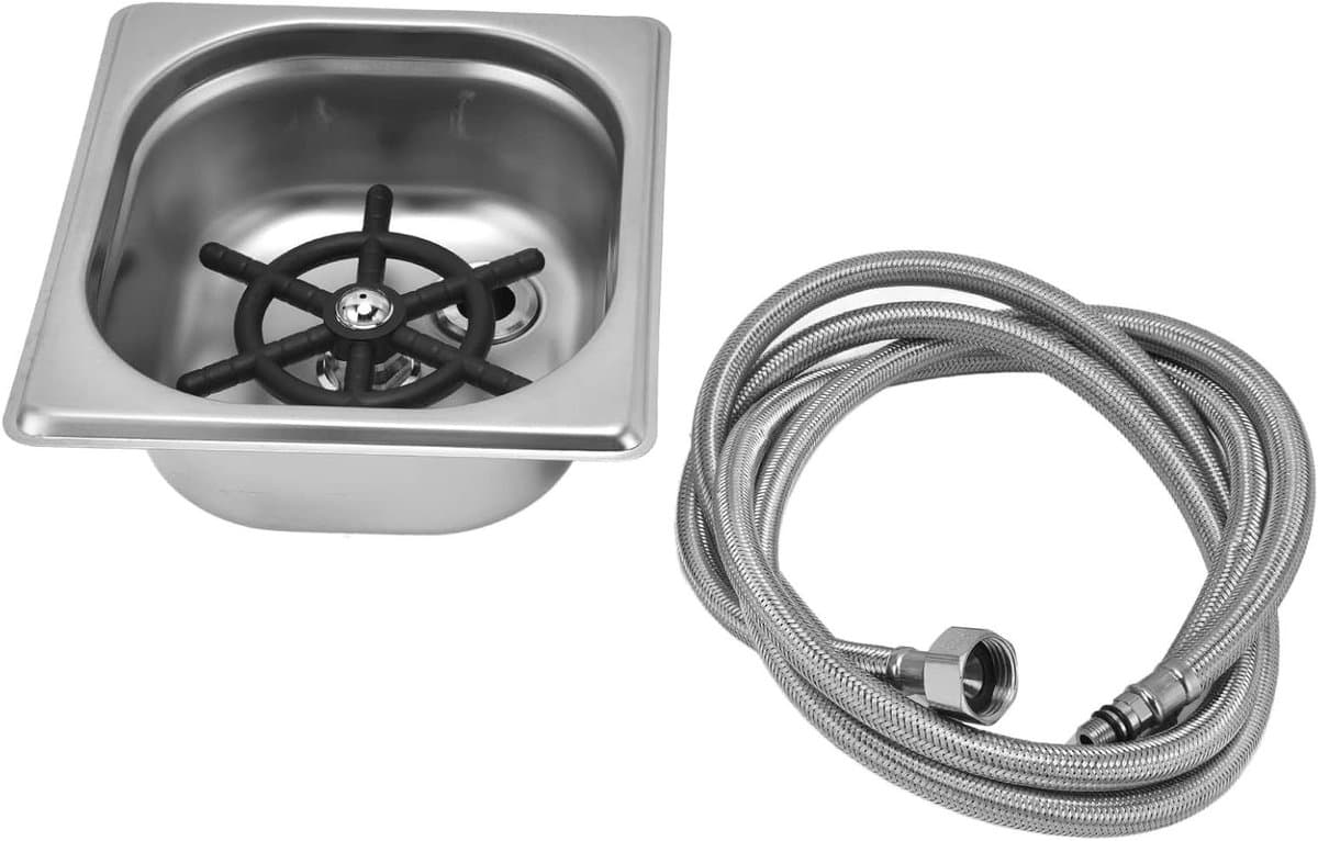 Automatische Glazenspoeler - Bekerwasser RVS - Snel Glazen Reinigen - Meerhoekige Wateruitlaat - 20 x 13 x 0.5 cm - Zilver — afbeelding 1