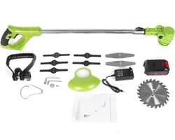 Elektrische Grasmaaier - Snoerloze Trimmer - Gazon Onderhoud - Verstelbare Kop - 14 cm Snijdiameter - Groen