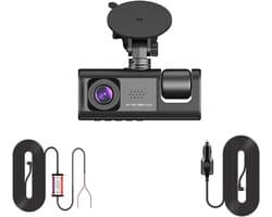 Auto DVR Camera - Dash Cam - Veiligheid Onderweg - 3 Kanalen Opname - HD 1080P - Zwart