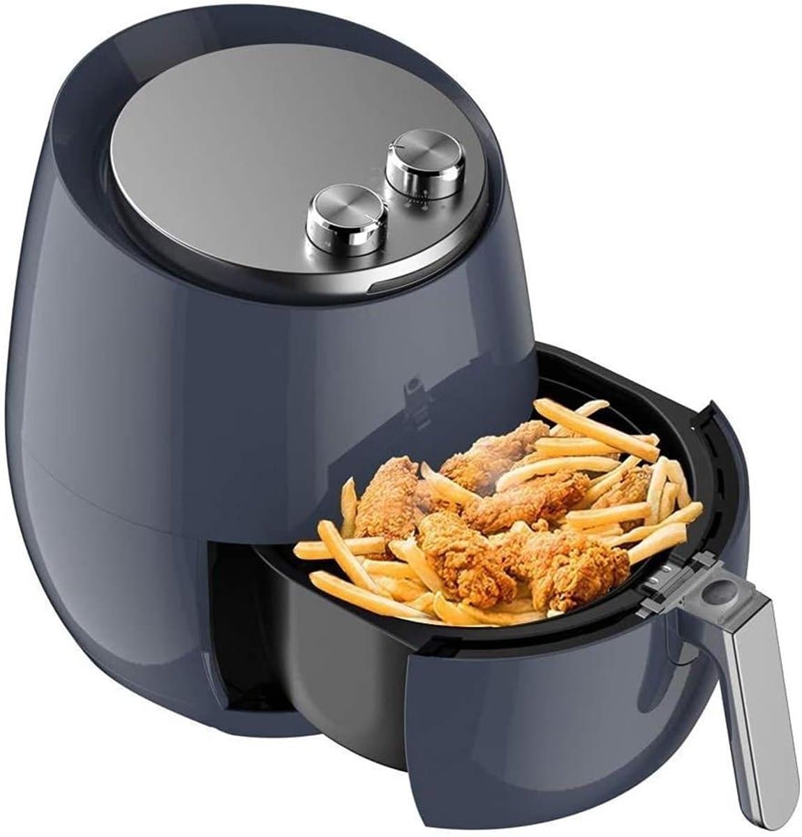 Heteluchtfriteuse - Olievrije Friteuse - Gezond Koken - Instelbare Temperatuur - 36 Liter - Zwart — afbeelding 1