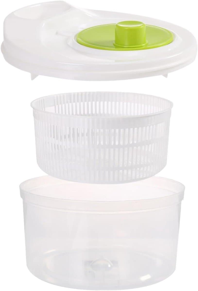 Salade Spinner - Keuken Wasmachine - Groente Drogen - Dubbellaags Ontwerp - 3 Liter - Groen — afbeelding 1
