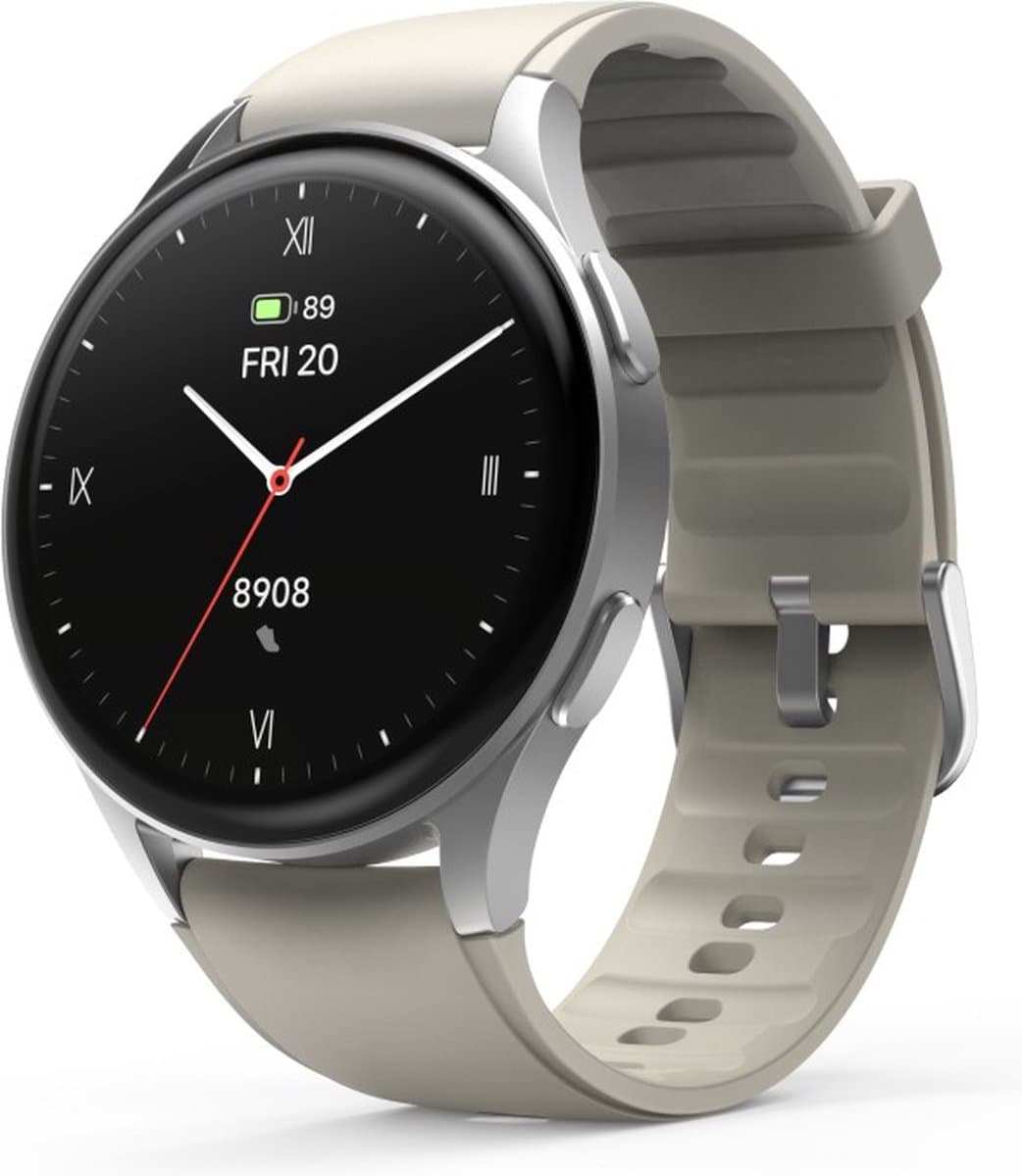 Hama Smartwatch 8900 GPS AMOLED 1.32 Zilverkleurig/Beige — afbeelding 1