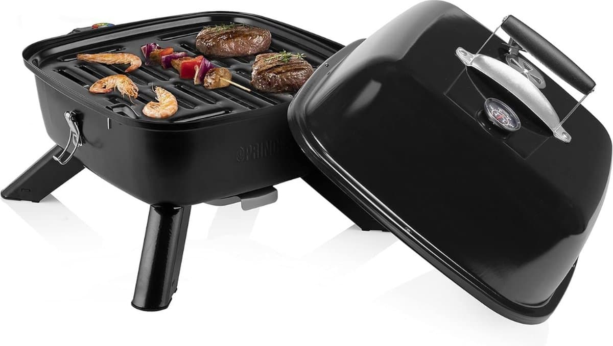 Electrische Bbq met Deksel - Electrische BBQ 2 in 1 - Electrische BBQ Tafelmodel - Elektrische en met Kool — afbeelding 1