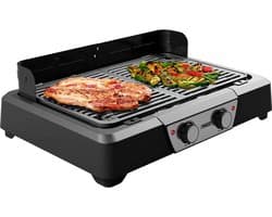 Princess BBQ Tafel Grill 112254 - Zwart - Regelbare thermostaat - Tafel BBQ - Grill apparaat - Groot bakoppervlak - 2000W