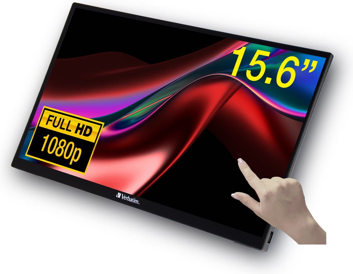 Touch Screen Monitor Verbatim PMT-15 Black IPS LCD 15,6" — afbeelding 1