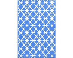 vidaXL - Buitenkleed - ARAKIL - 80x150 - cm - PP - blauw - en - wit