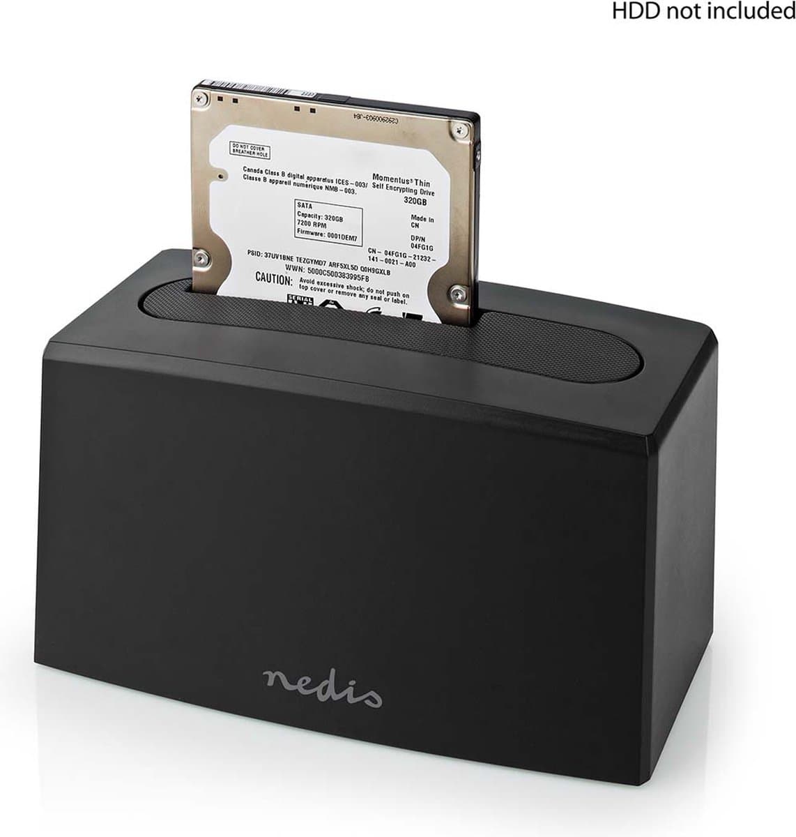 Nedis Docking Station voor Harde Schijf - USB 3.2 Gen1 - USB Type-A - 1 Schijf - 2.5 / 3.5 " - USB 3.2 Gen1 - Docking - Desktop — afbeelding 1