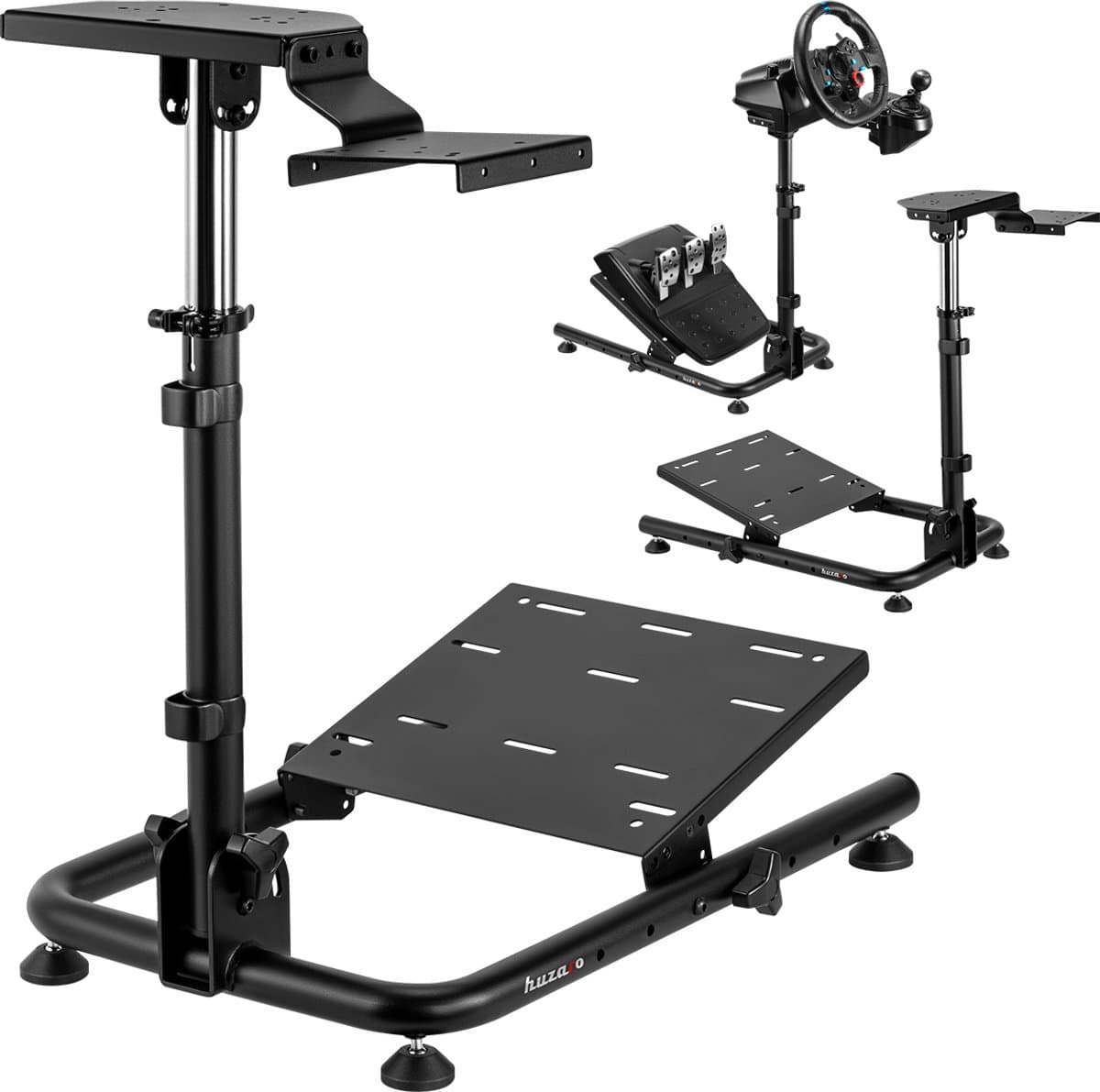 HUZARO Speed 2.0 - racestuur standaard - stuurstandaard - Wheel stand - race cockpit - Inklapbaar - Geschikt voor Logitech, Thrustmaster & Fanatec - Zwart — afbeelding 1