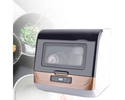 Kleine vaatwasser - Tafelmodel machine - Snel schone vaat - Installatievrij design - Goud