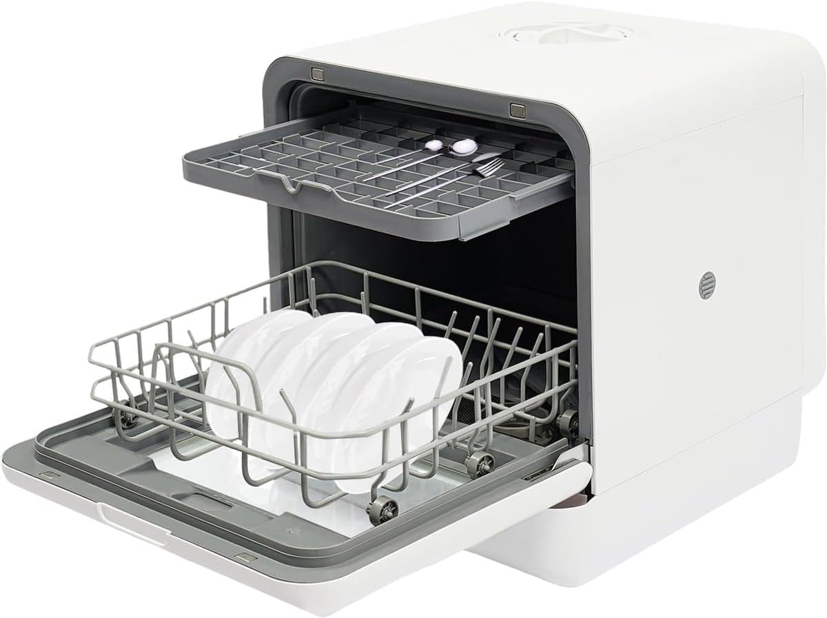 Mini Vaatwasser - Compacte Afwasser - Kleine Keukens - Touch Control - 46x46x41 cm - Wit — afbeelding 1