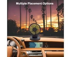 Krachtige Auto Ventilator 12V voor Dashboard en Ruiten. 360° Draaibaar en Zuignap Montage
