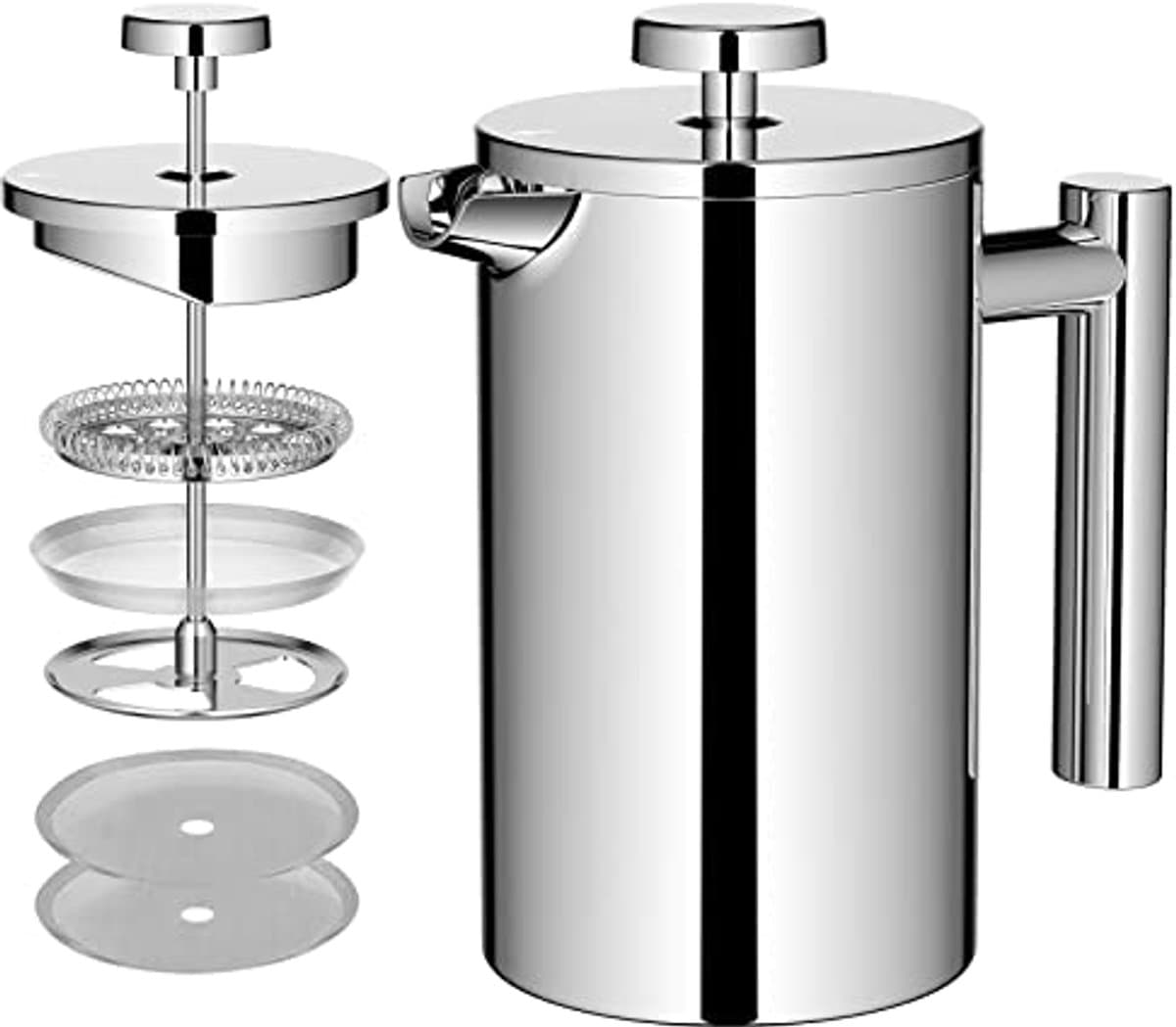 Koffiemaker French Press 0,65 liter - Dubbelwandige Roestvrijstalen Koffiebereider voor 3 Kopjes - Thermo Koffiepers — afbeelding 1