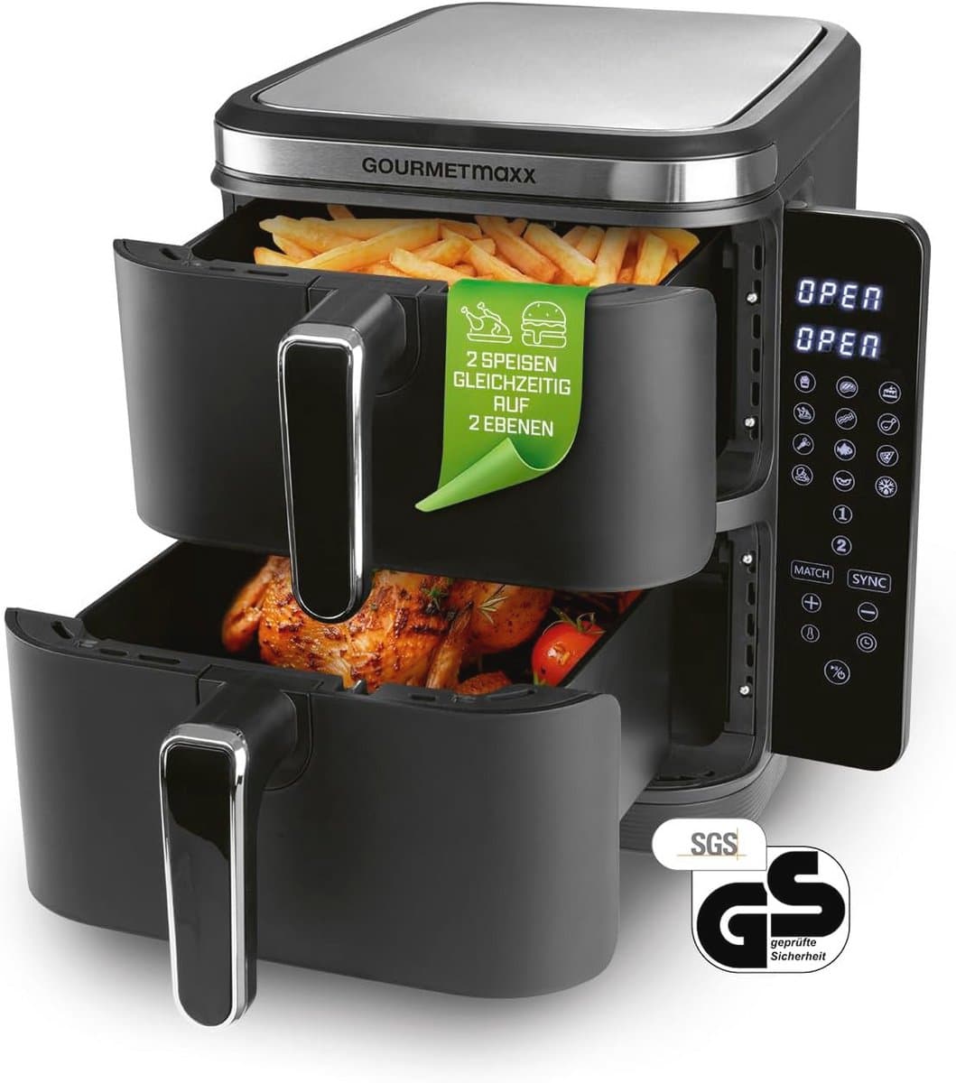 Vertikale heteluchtfriteuse 10L met 4 niveaus, Touchscreen en Ruimtebesparend Ontwerp — afbeelding 1