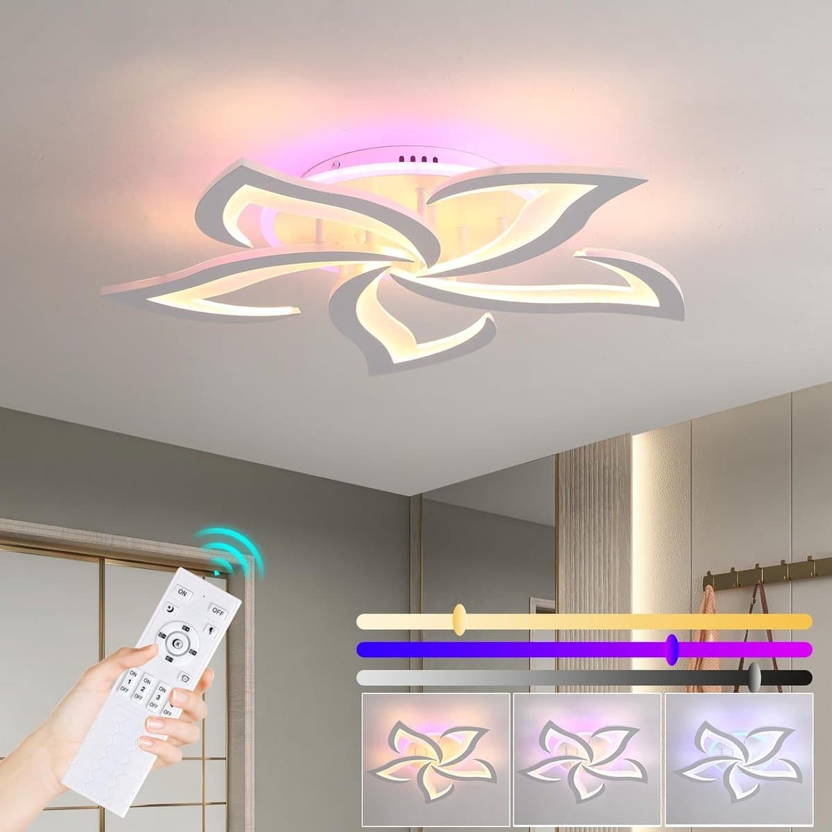 Dimbare LED Plafondlamp met Afstandsbediening voor Slaapkamer en Woonkamer — afbeelding 1