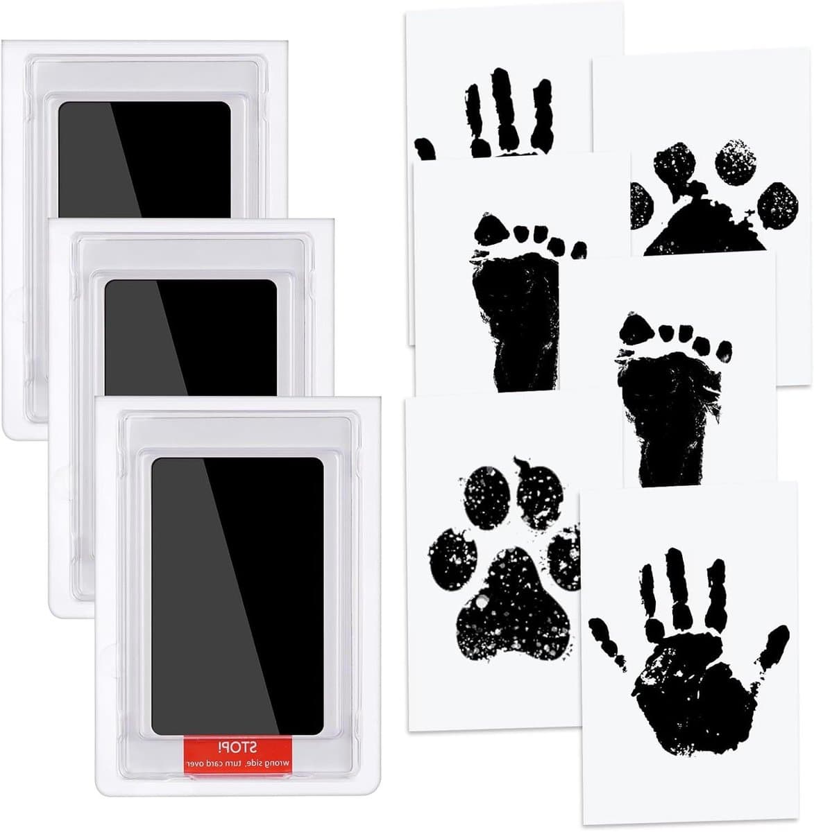 Allecta - Baby Footprint en Handprint Fotolijst Klei Kit voor pasgeborenen, Jongens en Meisjes - zwart — afbeelding 1