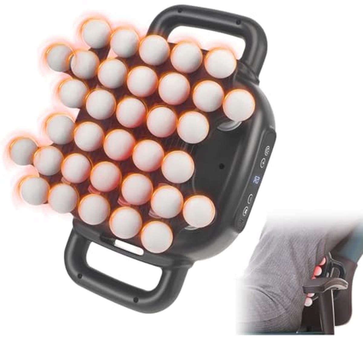 Professioneel massagepistool met 34 koppen, 2000 mAh accu, 9 massagemodi en 20 snelheden voor diepe ontspanning — afbeelding 1