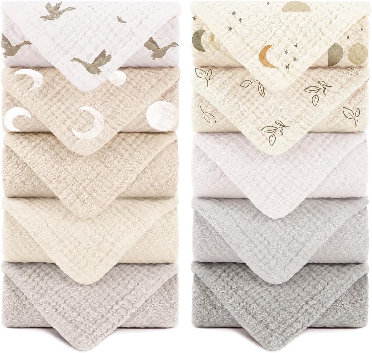 Muslin Spuugdoekjes 25x25 cm 10 stuks (Lichtgeel) — afbeelding 1