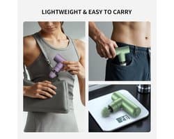 Massagepistool - Zonsondergang Paars - 11 cm - Draagbaar Spiermassagepistool met 4 Massagehoofden - Voor Thuis en Sport