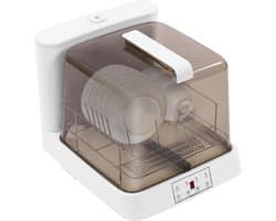 Mini Vaatwasser - Compact Afwasapparaat - Servies Reinigen - 360 Graden Sproeiarm - 6 Liter Capaciteit - Wit Bruin