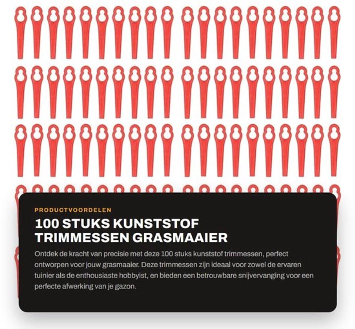 Trimmessen 100 Stuks - Kunststof - Waterdicht - Nauwkeurig Trimmen - Lichtgewicht - Duurzaam en Slijtvast - Maaimes — afbeelding 1