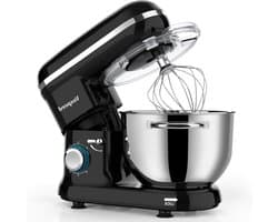 Keukenmachine Kneedmachine - Elektrische Mixer - Bakken Ingredi 00ebnten Mengen - Krachtige 1500W Motor - 62QT Kom - Zwart