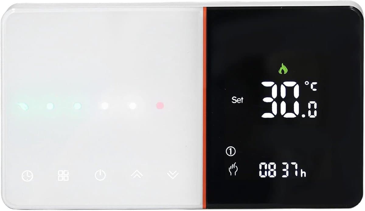 Slimme Wifi Thermostaat - Programmeerbare Regelaar - Temperatuur Beheer - Nauwkeurige Controle - 131x75x136 Mm - Wit — afbeelding 1