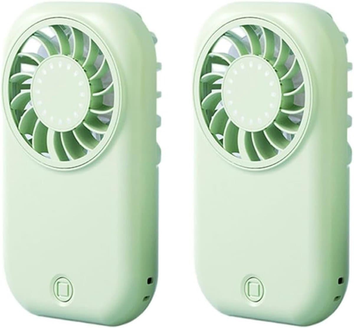 LISM – Deze tweedelige draagbare ventilatorset heeft vijf windsnelheden en een led-display. Deze ultradunne, oplaadbare draagbare ventilatoren maken gebruik van een USB-C-interface. — afbeelding 1