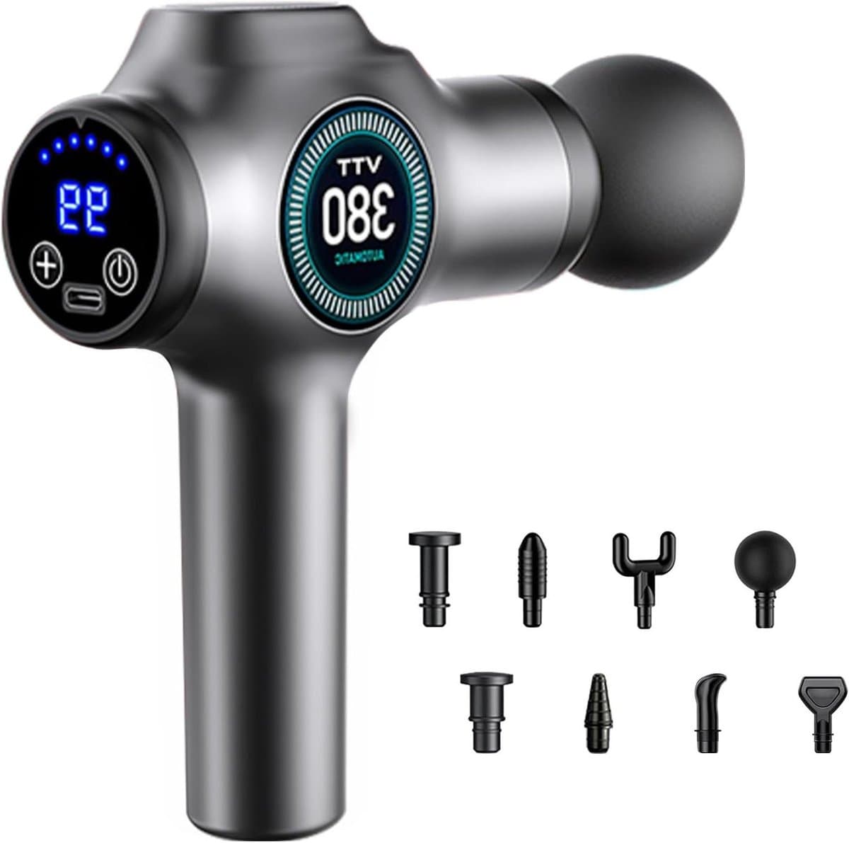 Massagepistool - Spierpercussie apparaat - Spierherstel - 99 snelheden - 800 g - Zwart — afbeelding 1