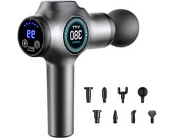 Massagepistool - Spierpercussie apparaat - Spierherstel - 99 snelheden - 800 g - Zwart