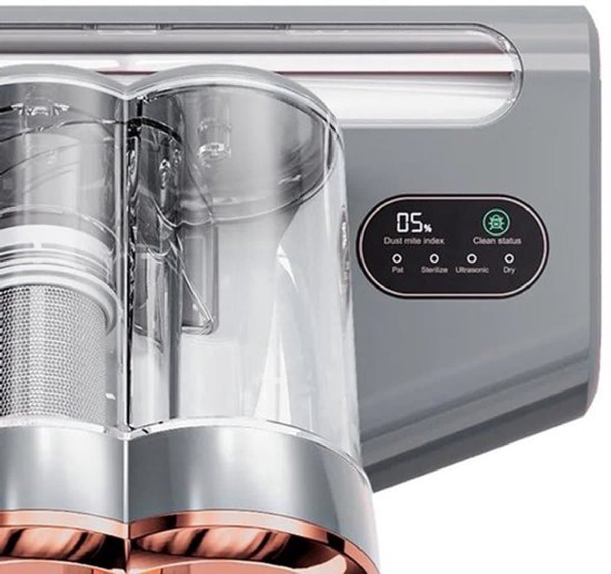 Dual-Cup Smart - Anti-Mite Cleaner Bedstofzuiger - 500W - 13KPa Zuigkracht - Huisstofmijt Sensor - UV-licht - Ultrasone Tech - 99,99% Mijtenverwijdering - Grijs — afbeelding 1