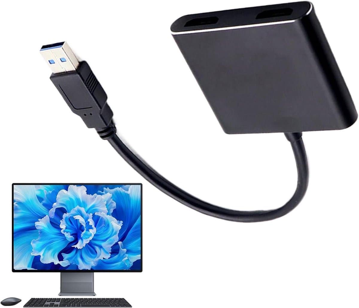 USB naar HD Adapter - Video Interface Converter - Scherm Uitbreiden - Plug and Play Installatie — afbeelding 1