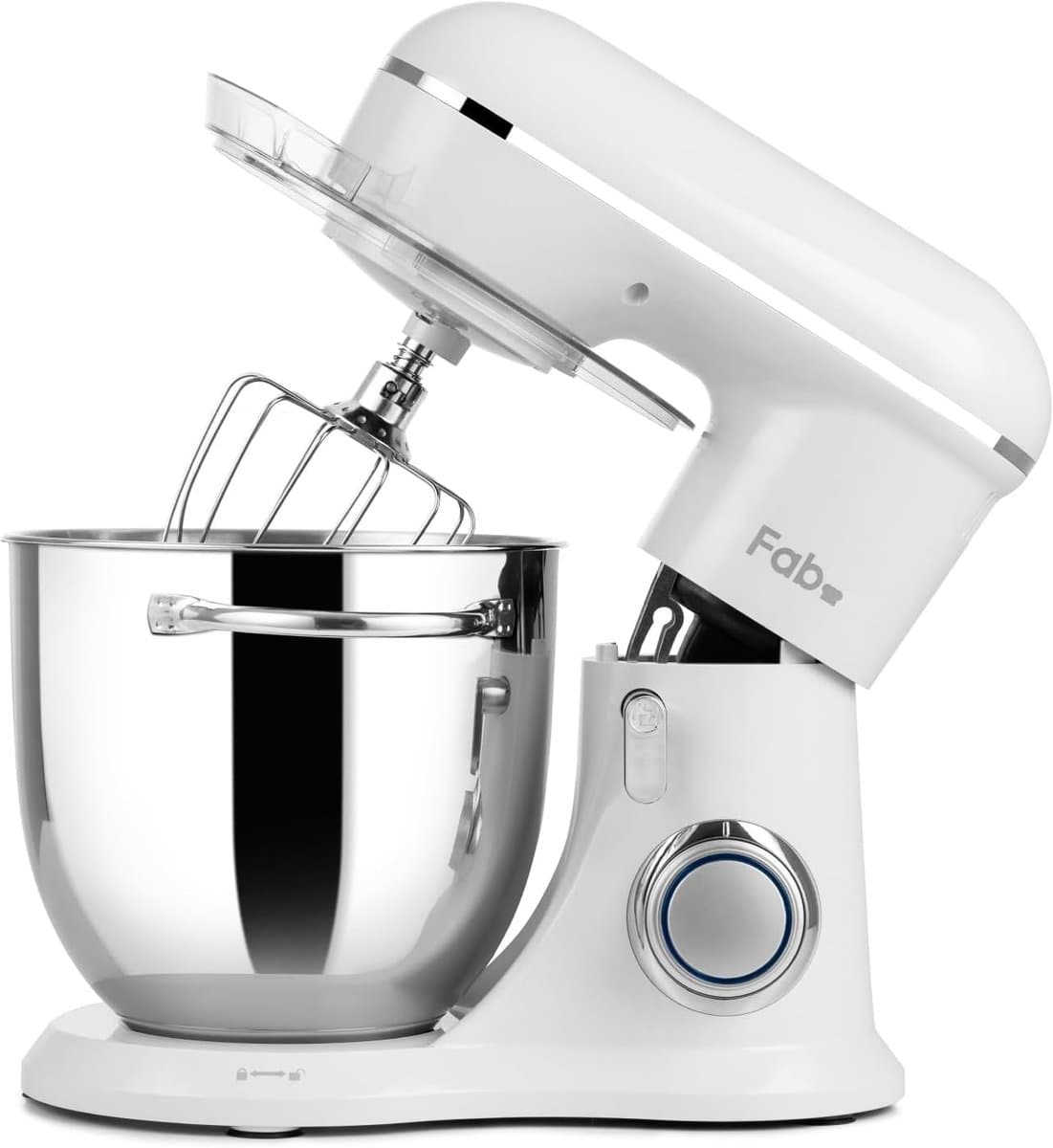 SnelShoppen - Fab-serie 6L Keukenmachine - Krachtige Roermachine 1300 W - 10 Snelheden - Inclusief Kneedhaak, Garde en Roerhaak - Vorstwit - Ideaal vo — afbeelding 1