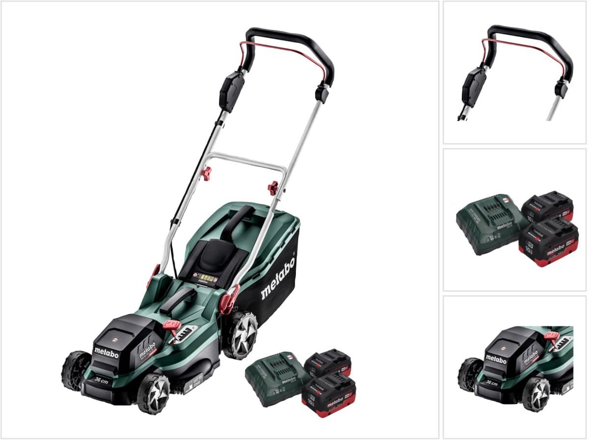 Metabo RM 36-18 LTX BL 36 Accu grasmaaier 36 V ( 2x 18 V ) LTX Brushless + 2x accu 10.0 Ah + lader — afbeelding 1