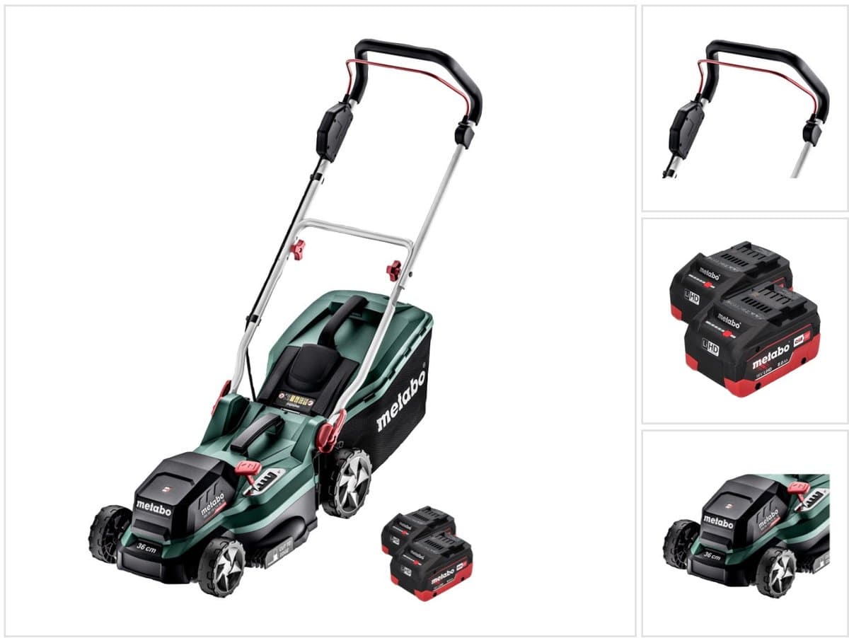 Metabo RM 36-18 LTX BL 36 accugrasmaaier 36 V ( 2x 18 V ) LTX Brushless + 2x accu 8.0 Ah - zonder lader — afbeelding 1