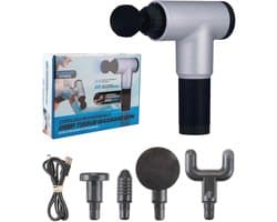 Diep Weefsel Massagepistool met 4 Opzetstukken voor Spierontspanning