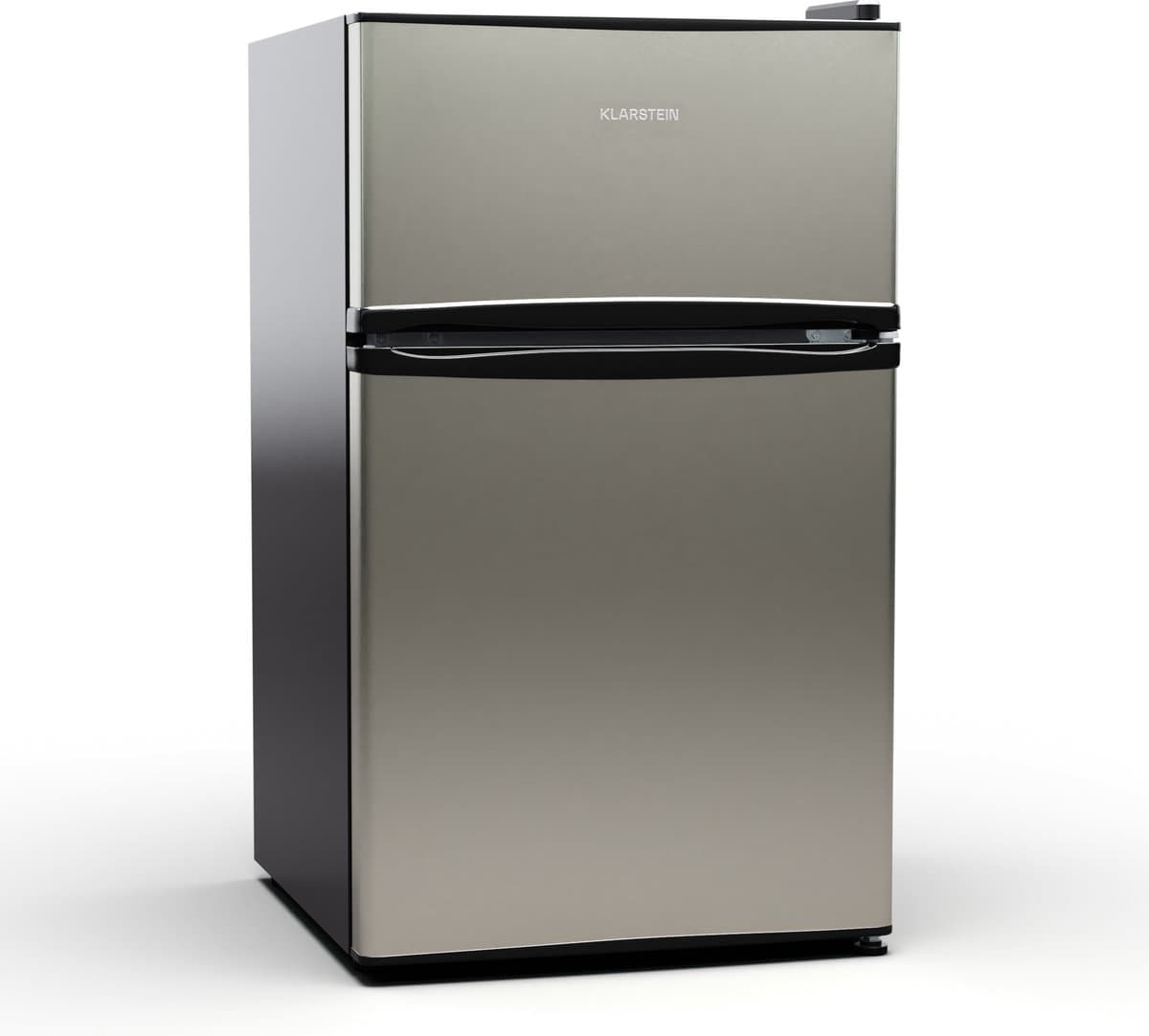 Klarstein Koelkast Big Daddy - met vriesvak, koel-vriescombinatie, stille werking, LED-verlichting, inhoud: 86 liter, koelgedeelte: , vriesgedeelte: 25 liter, zilver - voor Keuken - Compact - Mini Fridge - Compact Koelkast — afbeelding 1