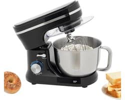 Keukenmachine - Kneedmachine mixer - Bakken en koken - Krachtige 1000W motor - 4.5L kom - Zwart