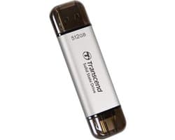 Externe SSD - Draagbare Opslag - Snelle Data Transfer - Dubbele Poort - 512 GB - Zilver