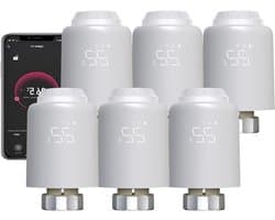 Zigbee Thermostaat Klep - Radiatorregelaar Slim - Energie Besparen - Wekelijks Programmeerbaar - 58.4x58.4x97mm - Wit