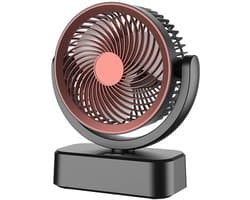 Ventilatoren- Oscillerende Tafelventilator met 6 Snelheden - Wandventilator voor Kantoor en Huis - Compacte en Stille Ventilator voor Slaapkamer en Camping