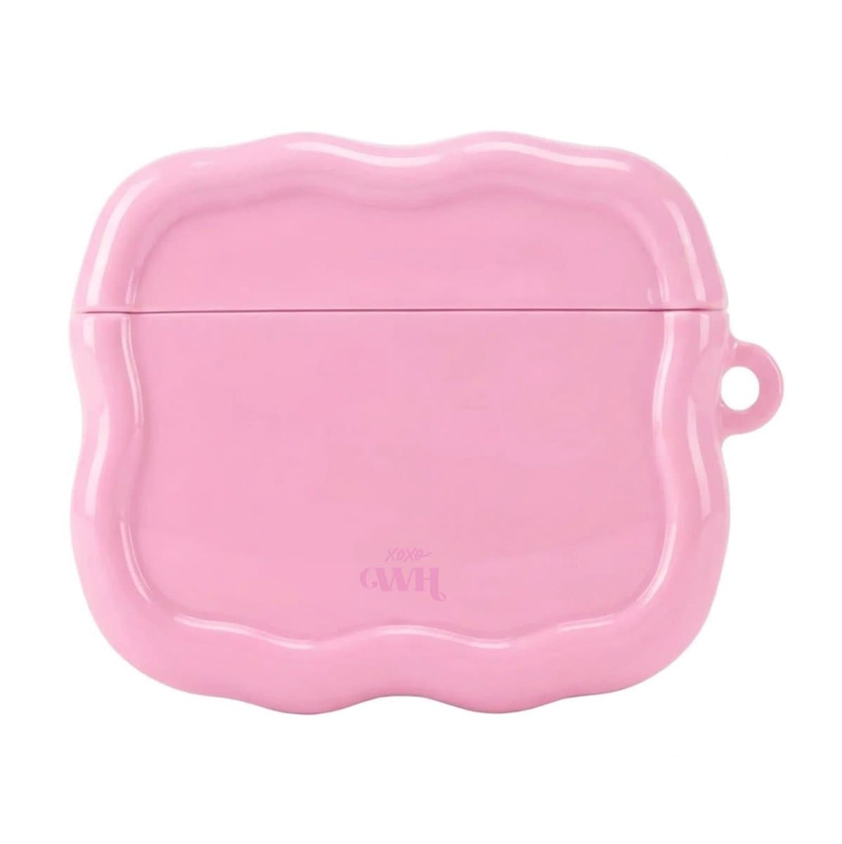 xoxo Wildhearts hoesje geschikt voor AirPods 4 - Bubble Blush - Ook als telefoonhoesje verkrijgbaar - Schokbestendige wavy case - Koptelefoonhoesje - Beschermhoes met golvend design - Roze — afbeelding 1