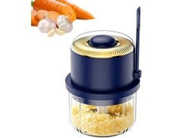 Mini Keukenmachine - Keuken Gadget - Ingrediënten Hakken - Draadloos Werken - 350 ml Inhoud - Blauw