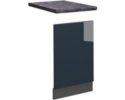 Vaatwasserpaneel Hoogglans Donkerblauw/Antraciet 45 cm Inbouwkeuken Voorpaneel