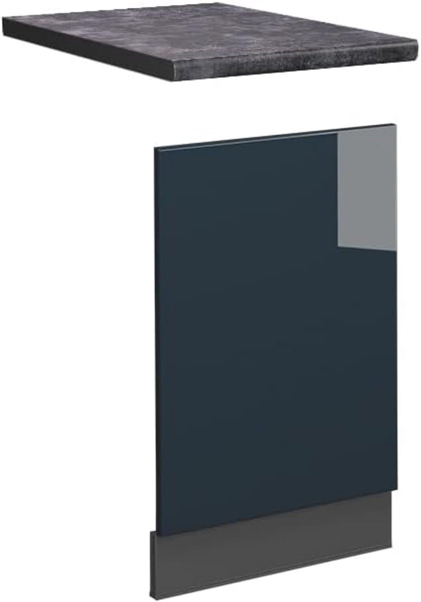 Vaatwasserpaneel Hoogglans Donkerblauw/Antraciet 45 cm Inbouwkeuken Voorpaneel — afbeelding 1