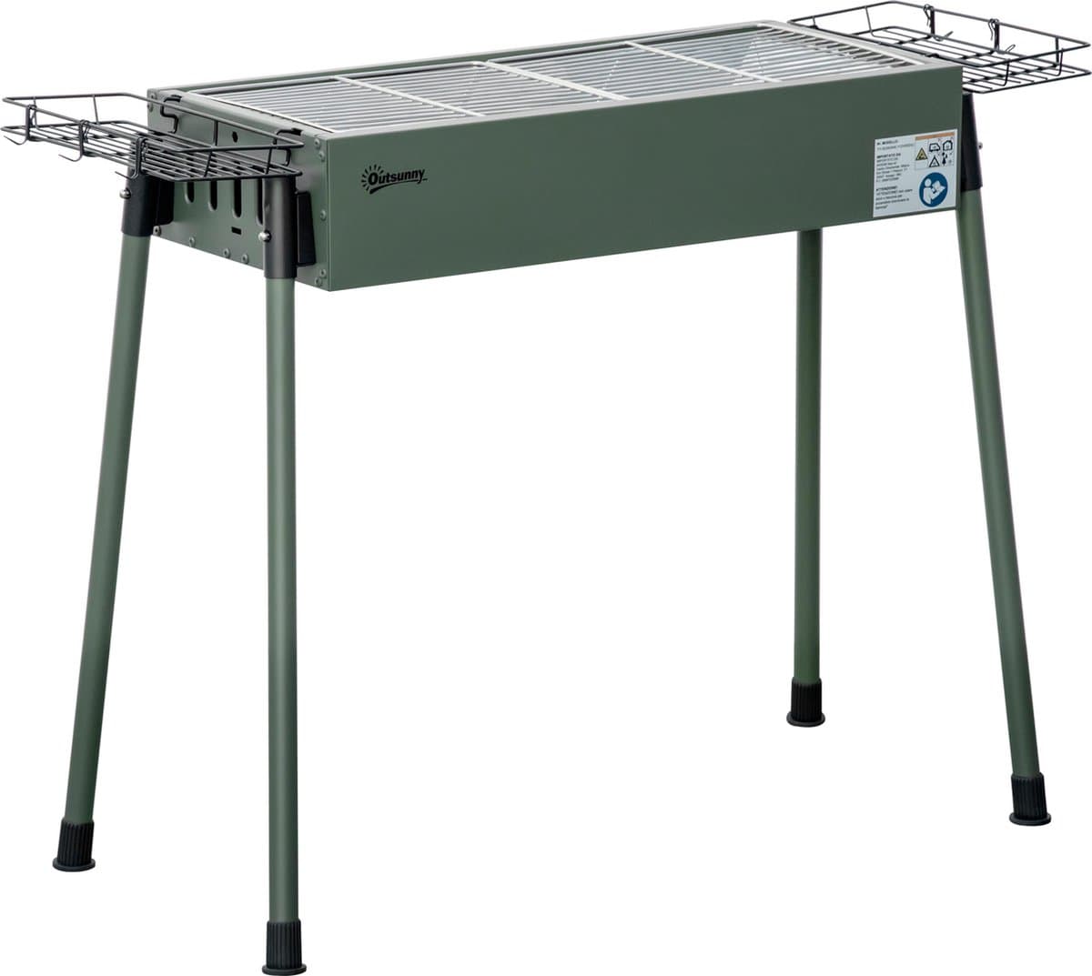 Outsunny - Houtskoolgrill - met Grillrooster - Roestvrij - Groen — afbeelding 1