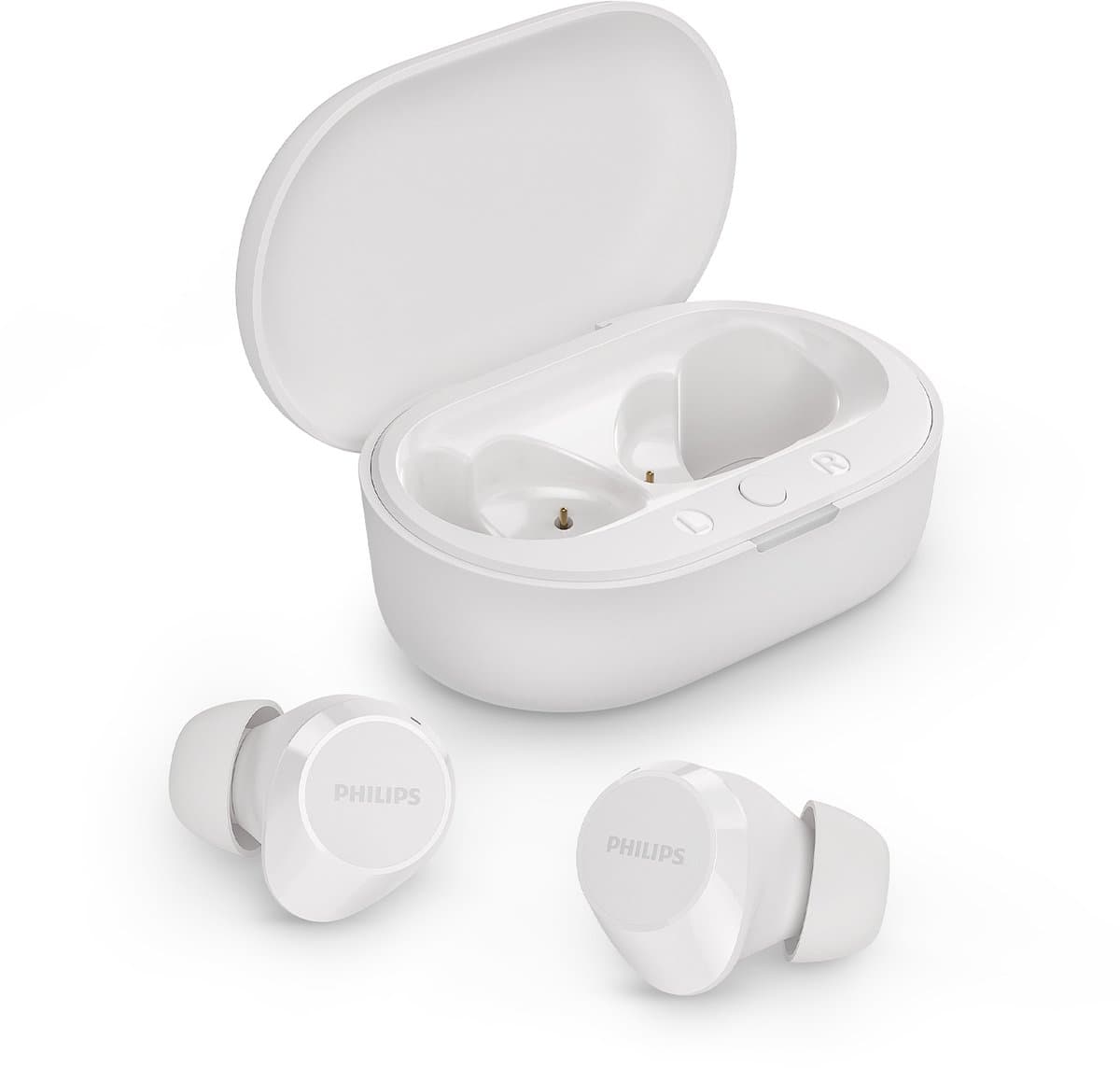 PHILIPS TAT1209WT True Wireless In Ear Bluetooth Headphones - Kleine oordopjes, Geweldige kwaliteit, Natuurlijk geluid met dynamische bass, Duidelijke gesprekken en Kleine oplaadhoes - Wit — afbeelding 1