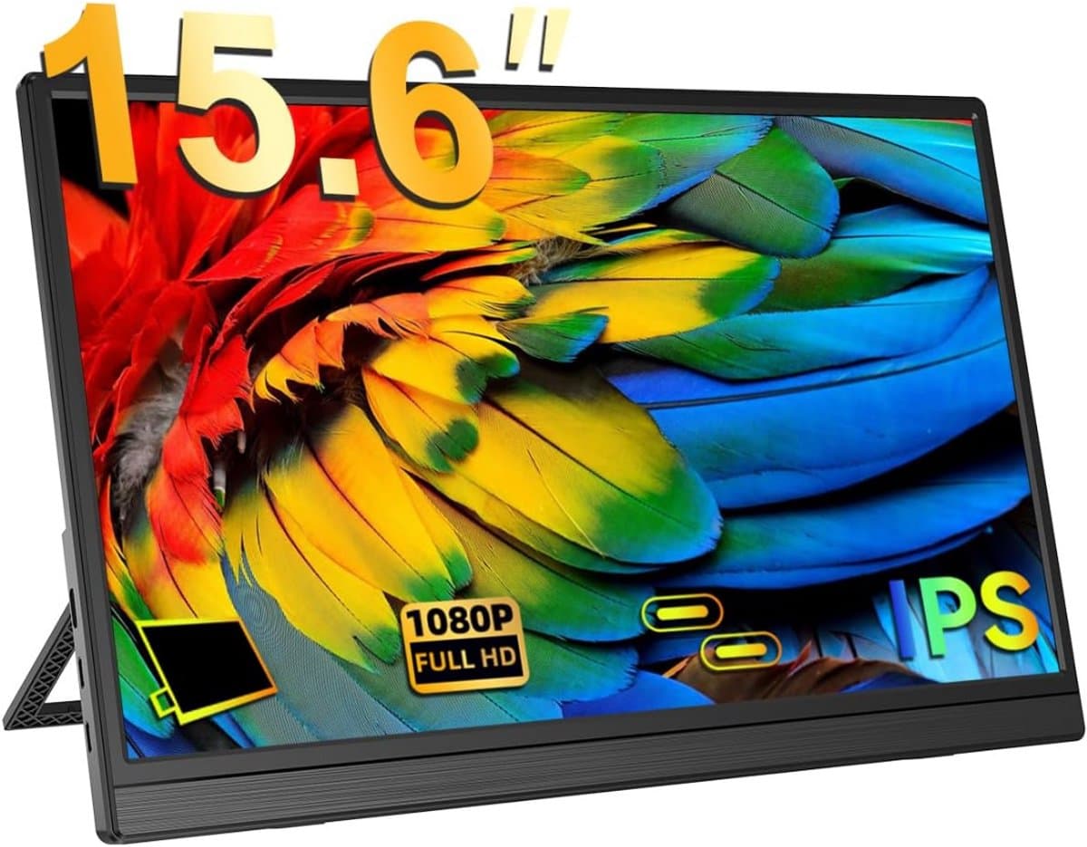ZRSS® Portable monitor - Draagbaar scherm voor laptop - Extra beeldscherm - 15,6 Inch — afbeelding 1