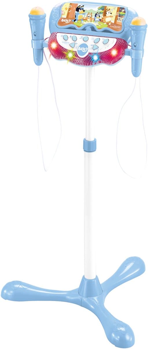 Bluey Verstelbare Standaard met 2 Microfoons met Stemeffecten, Verlichting, Luidspreker, Bluetooth — afbeelding 1